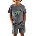 thumbnail image 3 of Hiijoy Little Boys Summer Outfits Dinosaur Print Short Sleeve T Shirt Shorts Set, Sizes 6-7Y, 3 of 8