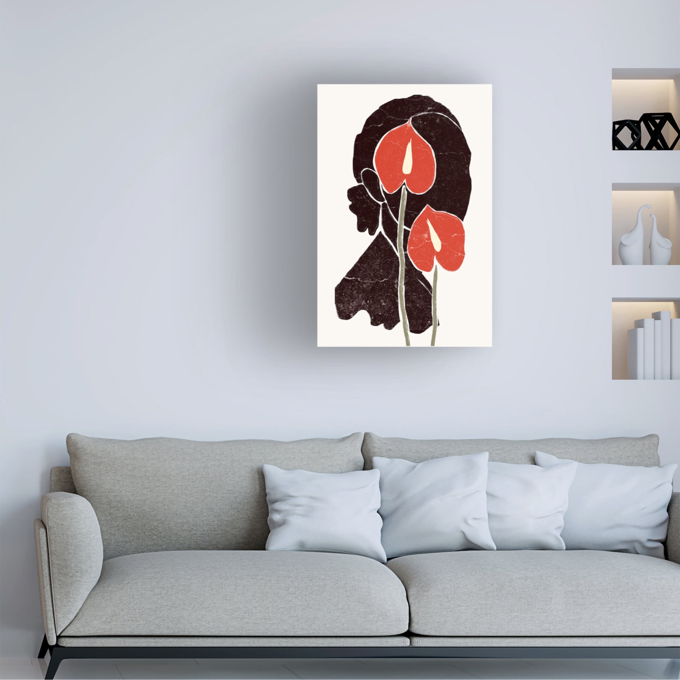 Canvas Wall Art - Yuyu Pont 'Anthurium' Wall Art for Living Room, Bedroom, or Office Décor by Trademark Fine Art - 30 x 47 Inches