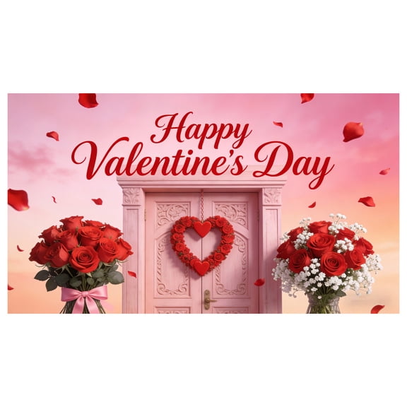 Valentine's Day Garage Door Decorations 6.8x15.7 ft - Large Holiday Yard Sign Photo Background for Bridal Shower Wedding Anniversary Outdoor Indoor Party Supplies & Home Decor