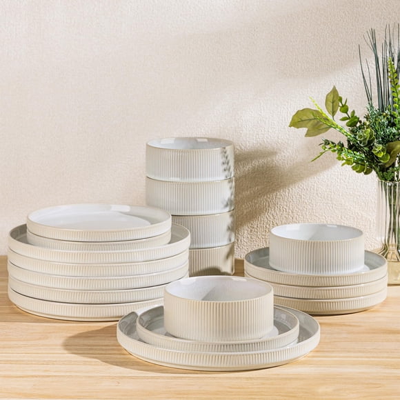 Juego de Vajilla TheTerra de Porcelana Resistente a Rayaduras de 18 Piezas