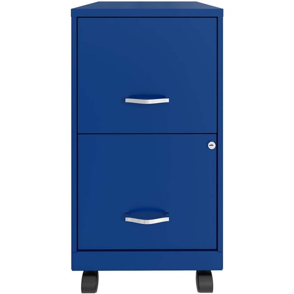 UrbanPro 18" 2-Drawer Metal Mobile Smart Vertical Filing Cabinet in Blue