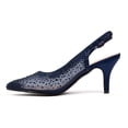 thumbnail image 2 of Lady Couture Lola Embellished Pointed Toe Slingback Pump, Navy, 6, 2 of 4