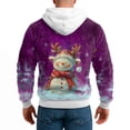 thumbnail image 3 of Men's Plush Half Zipper Hooded Hoodie with Christmas Cartoon Theme - Fun and Comfortable Pullover Sweatshirt for Holiday Wear and Casual Fashion,Purple,L, 3 of 4