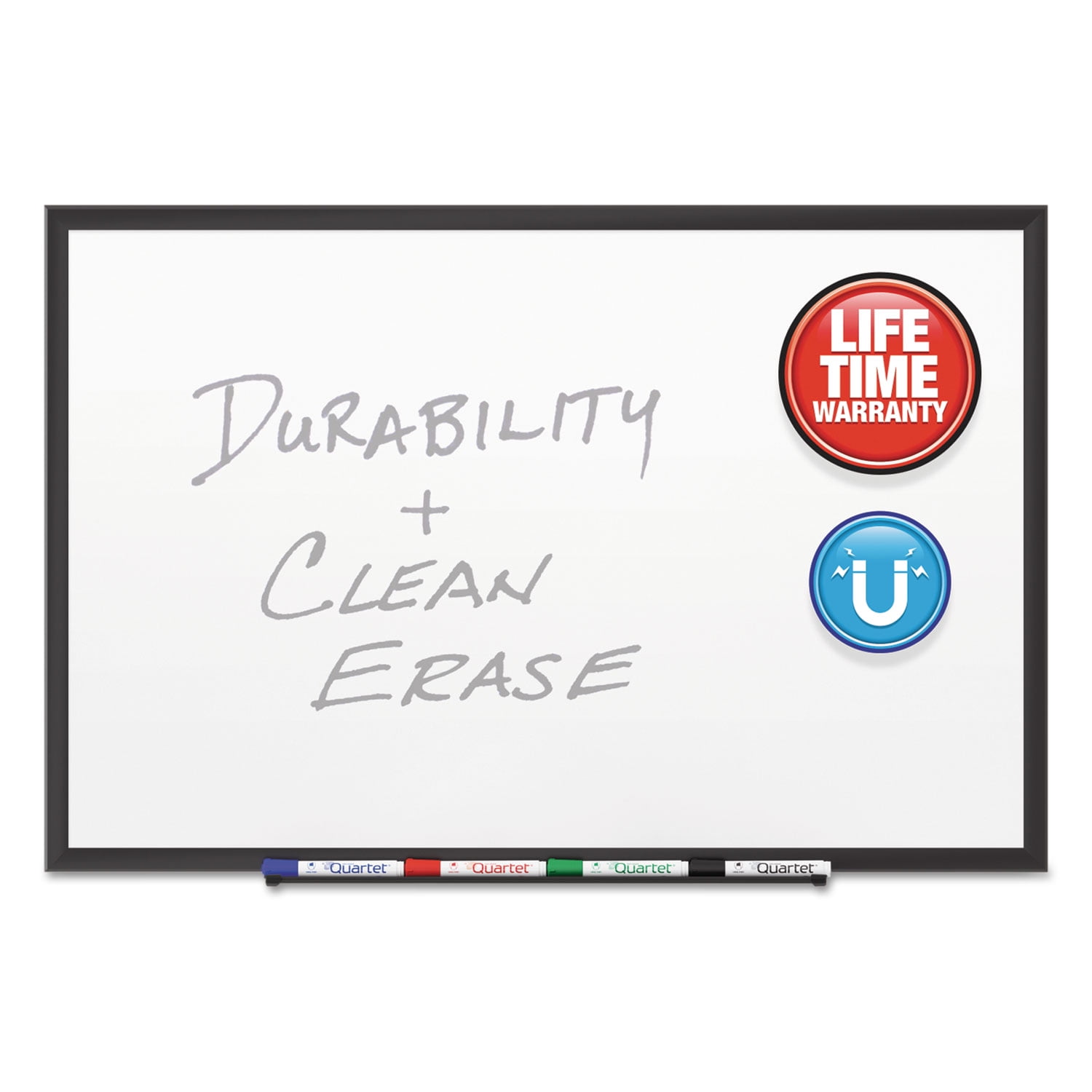 Quartet Classic DuraMax Porcelain Magnetic Whiteboard 72 x 48 6 x 4 Black