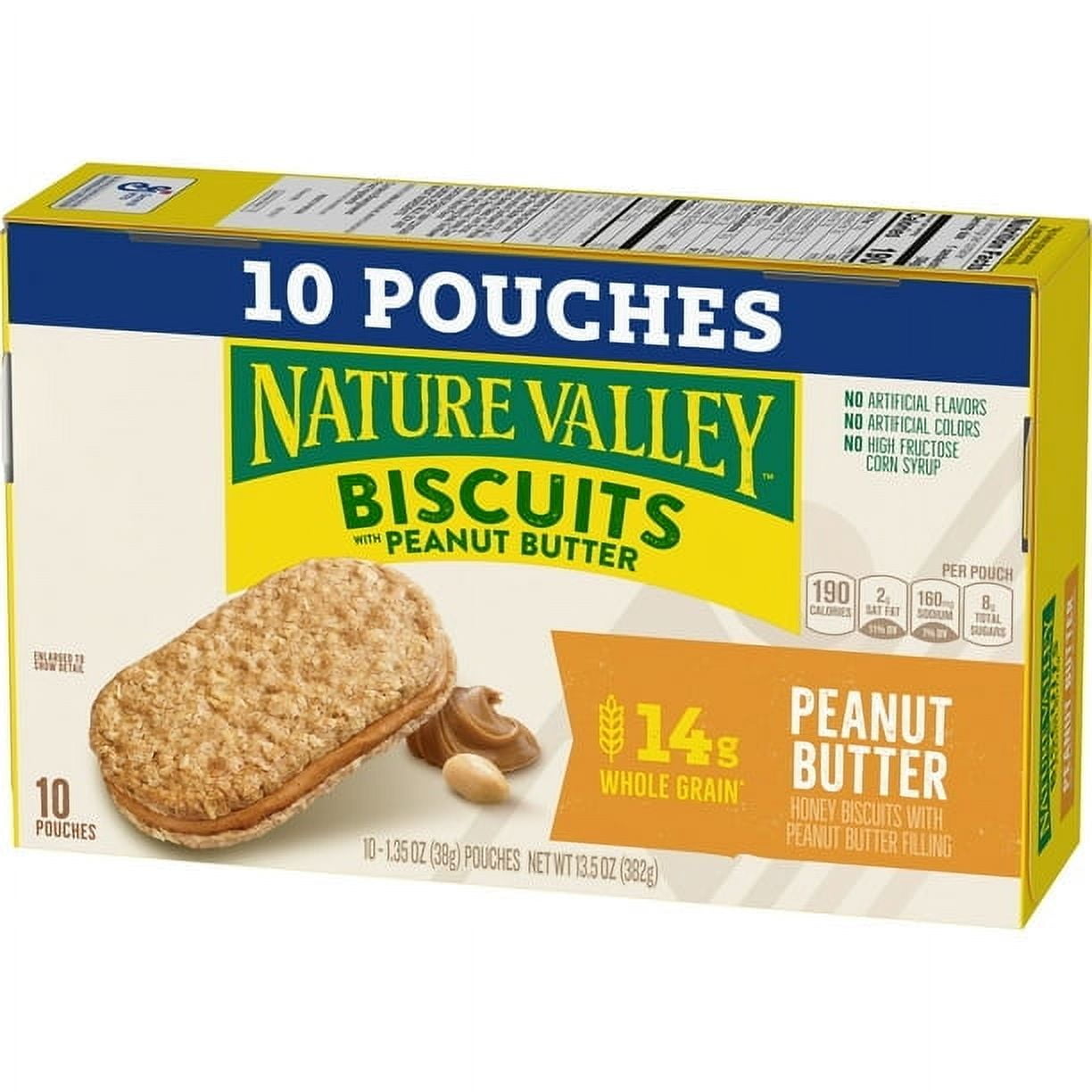 Nature Valley Biscuit Sandwiches, Peanut Butter, 10 ct, 13.5 OZ - Pack of 3