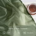 thumbnail image 4 of Forest Green Sheer Curtains 96inches Long for Living Room, Grommet Voile Sheer Light Filtering Window Treatments for Bedroom, Sage Green, W54 x L96, Set of 2, 4 of 7