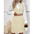 thumbnail image 4 of Zeagoo Oversized Sweater Vest for Women V Neck Sleeveless Sweaters Casual Soft Knit Vest Dress with Pockets, 4 of 6