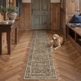 thumbnail image 3 of BERTHMEER 2x8 Runner Rug for Hallway Entryway Brown Vintage Carpet Non-Slip Washable Soft Low Pile Traditional Oriental Distressed Throw Rug for Bedroom Bathroom Laundry, 3 of 6