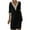Black, variant on CFLVAEK Cotton Linen Summer Dress for Women 2025 Plus Size Elbow Length Sleeve Dress Casual Eyelet V Neck Midi Dress Solid Color Beach Vacation Dress White M