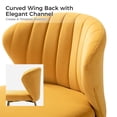thumbnail image 5 of Tina's Home Velvet Dining Chairs Set of 2 Upholstered Wingback Side Chairs Living Room Kitchen Mustard, 5 of 11