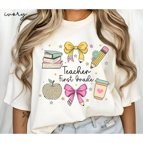 Teacher First Grade Personalized Back to School Outfit Educators and Team Apparel for Teacher Appreciation Day