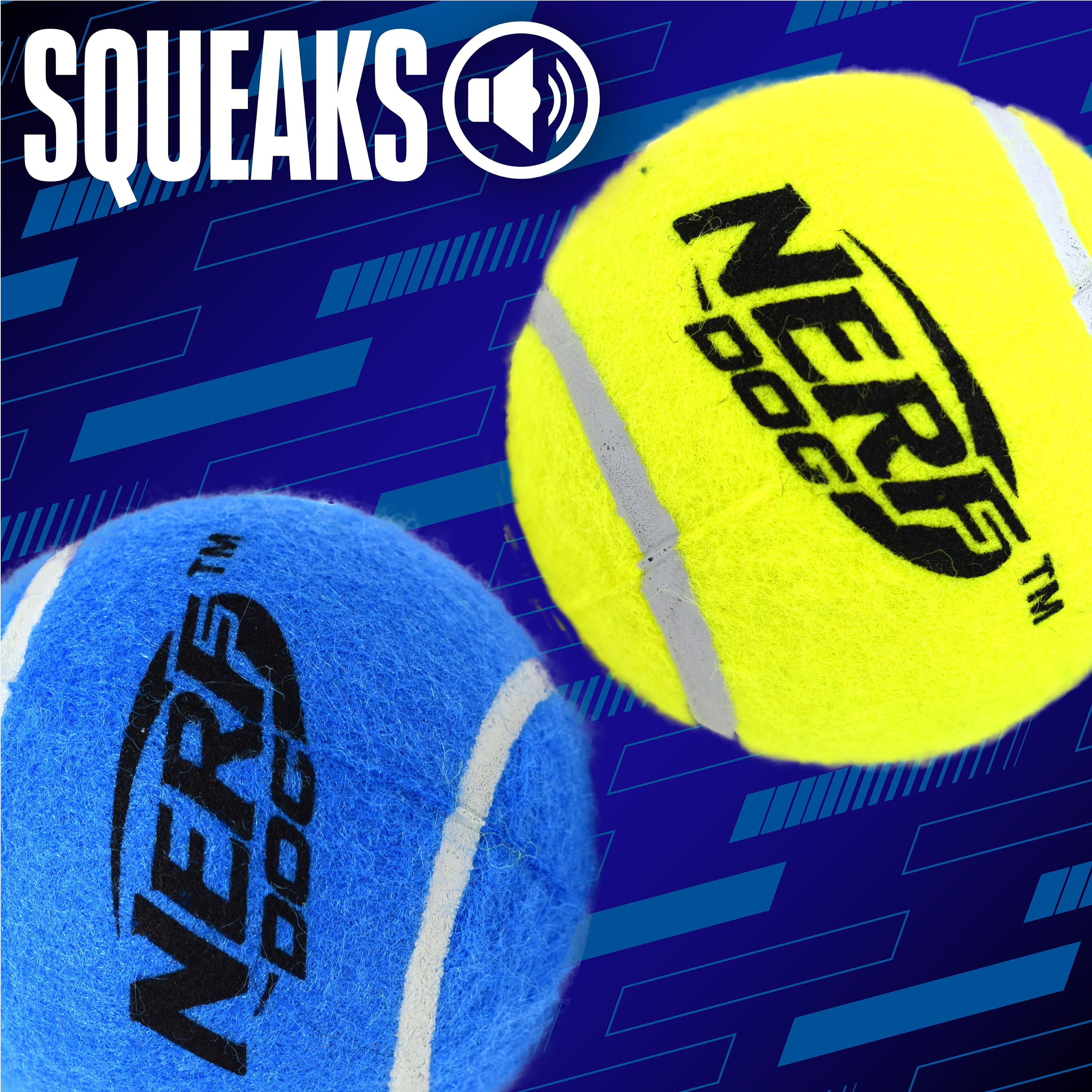 Nerf Dog Squeak Tennis Ball Dog Toy, 3 inch, 2 Pack