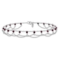 thumbnail image 3 of Sterling Silver Anklet Rhodolite 10 inch mm Garnet, 3 of 8