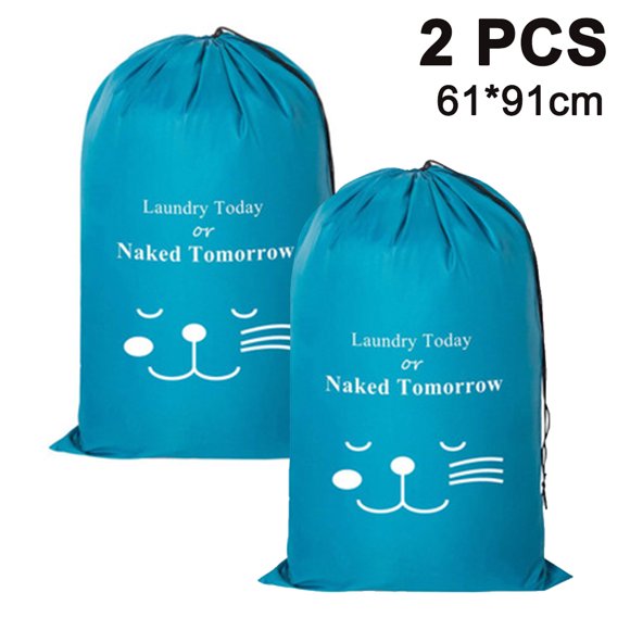 Lot de 2 Sacs à Linge de Voyage, Organisateur de Vêtements Sales Lavable à la Machine, Assez Grand pour Contenir 4 Brassées de Linge, Facile à Installer dans un Panier à Linge Ou un Panier
