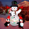 thumbnail image 1 of Muñeco de nieve inflable navideño FlyFreeU de 180 cm con pingüino, 1 of 7