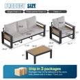 thumbnail image 2 of LazySunsets 4-Piece Outdoor Metal Conversation Set, Aluminumn Patio Sectional Sofa Chat Seating Sets, Light Gray, 2 of 9