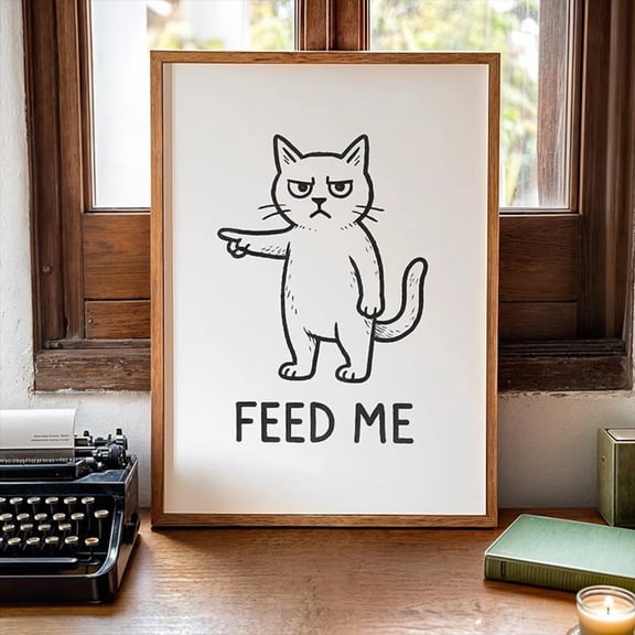 Grumpy Cat, Cat Poster, Cat Kitchen Wall Art UNFRAMED Poster, Wall Art for Decor, Present, 8x12