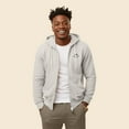 thumbnail image 3 of Dalix Smile Face Embroidered Zip Hoodie Fleece Long Sleeve Pocket Warm Soft Mens in Silver XL X-Large, 3 of 5