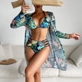 thumbnail image 2 of Gibobby Conjunto de Bañador Sexy Conjunto de piezas de falda de playa de traje de baño de bikini sexy de moda con estampado multicolor para mujer(Verde,XL), 2 of 5