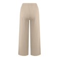 thumbnail image 5 of Huesdet Women Cotton Linen Drawstring Wide Leg Pants High Waisted Casual Loose Trousers with Pockets(Beige,S), 5 of 5