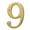 Gold, variant on Baldwin 90679033# 9 House Number, Vintage Brass