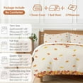 thumbnail image 6 of Fall Maple Leaf Bedding Duvet Cover Set Full Size 4 Pieces Thanksgiving Plant Autumn Linen Farmhouse Bedding Set with Zipper Closure, 1 Comforter Cover 86x86 Inches 1 Flat Sheet & 2 Pillow Cases, 6 of 7