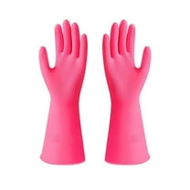 Premium Thickened Rubber Cleaning Gloves – Heavy Duty & Puncture-Resistant – Non-Slip Dishwashing Gloves for Kitchen, Housework & Gardening (1 Pair, Natural Rubber)，Hot Pink