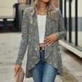 thumbnail image 2 of Oksale Plus Size Sequin Jackets for Women Long Sleeve Open Front Jacket Casual Party Outerwear for Holiday Gray S, 2 of 4