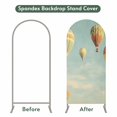 thumbnail image 4 of Arch Covers, Retro Hot Air Balloon Arch Covers Stretchy Backdrop 6'x2.6', Modern Flying Balloon Spandex Fitted Round Top Chiara Arches Backdrop Cover for Wedding Party Birthday Banquet, 4 of 9