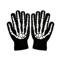 Polyester Gloves for Kids with Cute Print and Skull Design, Thermal Insulation for Winter Outdoor Cycling Sports