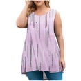 thumbnail image 1 of Débardeurs pour Femmes Grande Taille, Nouvelles Tuniques Tendance Sans Manches, Chandails à Col Rond Fluides 2025 d'Été Décontractés Imprimés Blouse Légère Débardeurs Violet G, 1 of 5