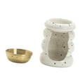 thumbnail image 3 of CoudarTitie Ceramic Essential Oil Burner Ceramic Oil Diffuser Decor Ornament Tealight Candle White Black Dot, 3 of 9