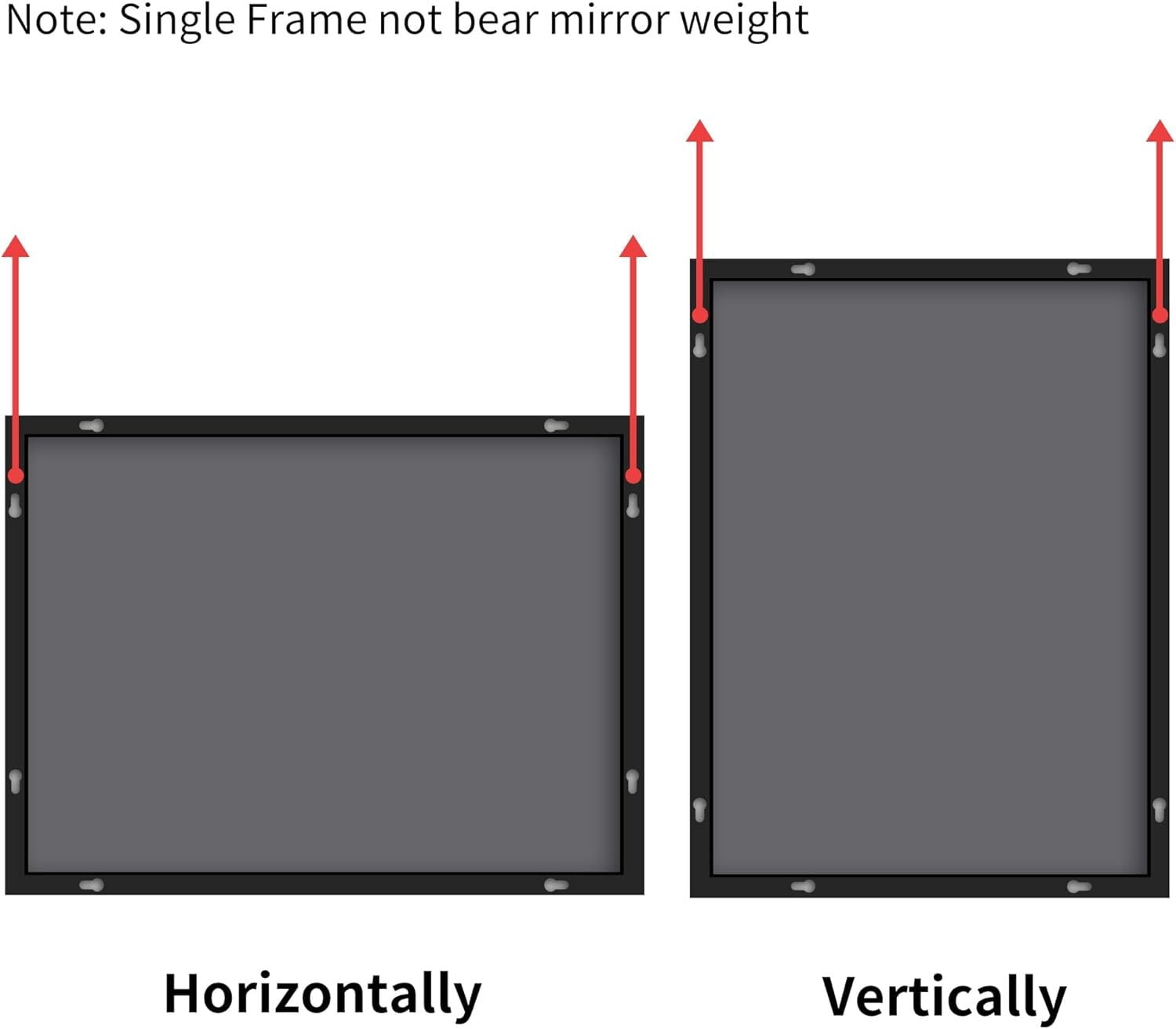Lumora 38.1"x26" Rectangle Bathroom Mirror Wall-mounted Mirror with Aluminum Frame, Black