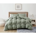 thumbnail image 3 of Truly Soft Cloud Puffer Boxed Pleat 100% Microfiber Polyester Green 3-Piece Full/Queen Comforter Set, Solid Casual themed, Adult Bedding, OEKO-TEX Certified, 3 of 12