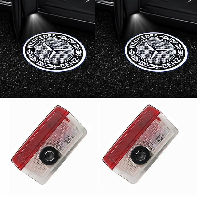 2x Projecteur de Lumière à Logo Led pour Porte de Voiture pour Mercedes Benz Gls/glc/glb/gla/a/b/c/e-class