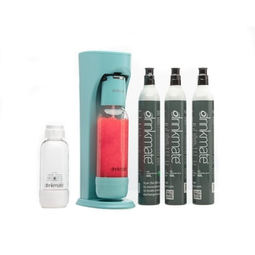 Drinkmate Sparkling Water and Soda Maker Ultimate Bundle, Carbonates any Drink, Arctic Blue