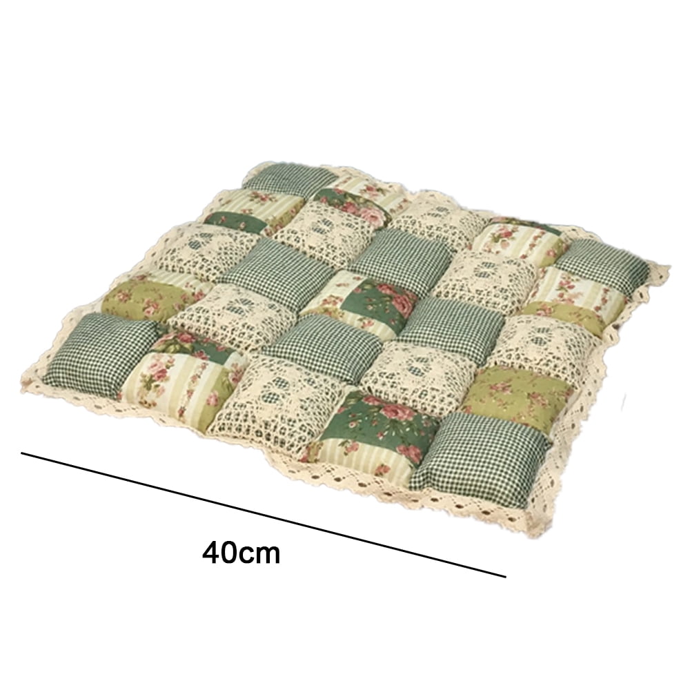 Quilted Velvet Padded Cushion Chair Seat Pads With Ties Garden Dining  Kitchen