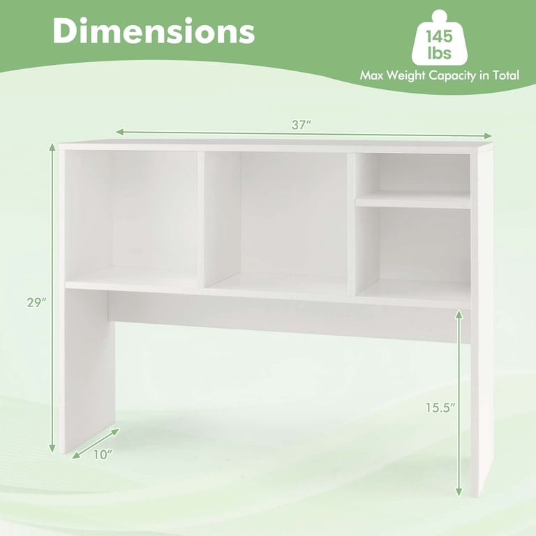 Costway Computer Desktop Bookcase Organizer, White photo 3