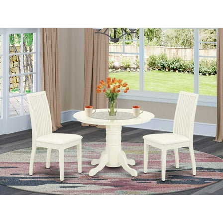 East West Furniture Dining Room Set Linen White, SHIP3-WHI-C
