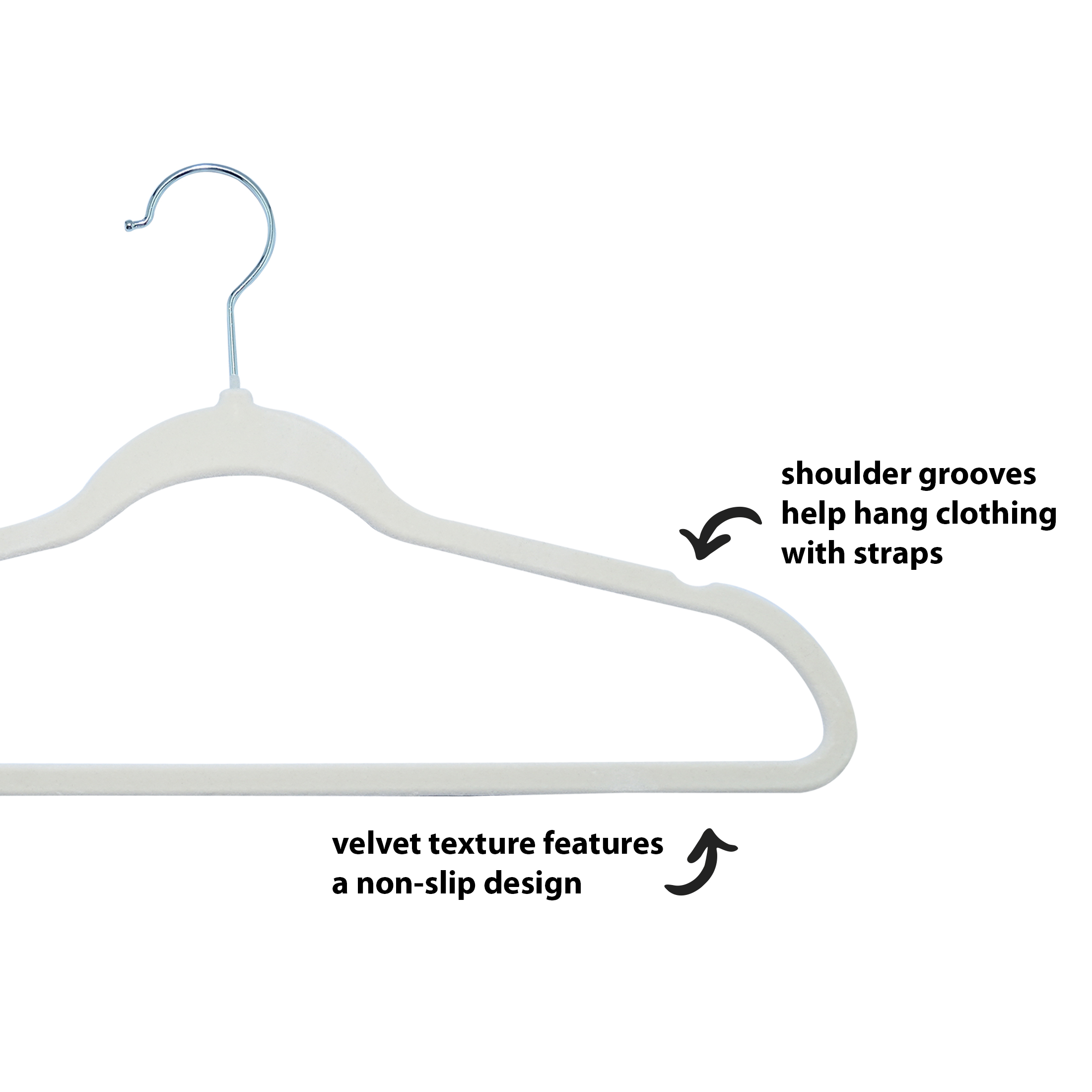 ClosetSelect Velvet Hangers, Beige 50 Count