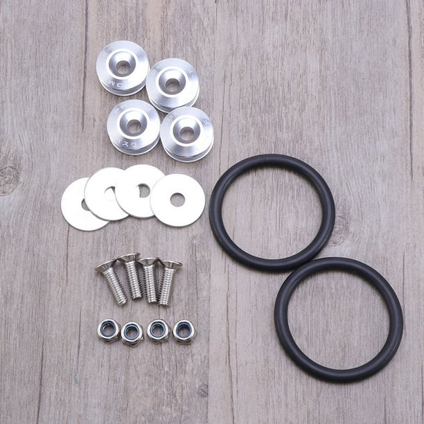 FENGGUIQU 1Jgo Kit De Rápida Plateado Para Parachoques Y De Auto Con Arandelas Resistentes