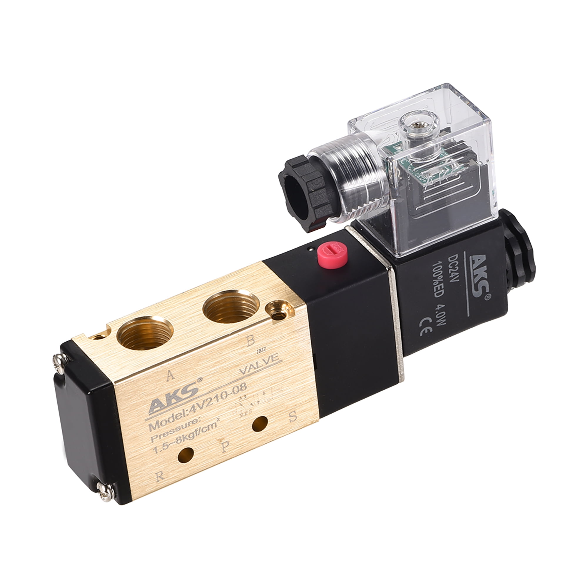 4V21008 Air Single Electrical Solenoid Valve DC24V 5Way 2Position 1/4" PT Internally Piloted