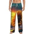 thumbnail image 2 of Lsque Sunset Coast Sunflower Print Men's Pajama Pants, Lounge Pant - Comfortable Home Wear,Elastic Waistband, Stylish Design-Small, 2 of 9