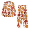 thumbnail image 5 of Garronmavis Maple Leaves Women Pajama Set 2 Piece Notched Collar Long Sleeve Button Down Sleepwear Fall Soft Comfy Nightwear Loungewear PJs Set for Women with Pockets, 5 of 7