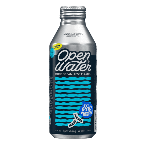 Open Water | Sparkling Bottled Water with Electrolytes in 16-oz Aluminum Bottles (1 Case, 12 bottles TOTAL) | BPA-Free and Eco Friendly