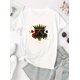 thumbnail image 2 of Camiseta elegante e informal con estampado de corona de picas para mujer. Cuello redondo y manga corta. Cómoda mezcla de algodón. Perfecta para el verano. Camiseta deportiva informal., 2 of 7