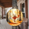 thumbnail image 3 of Welcome Fall Cairn Terrier Strolling Through the Autumn Maple Forest Round Wood Sign Cairns Dog Lover Hanging Wall Home Decor - 12012, 3 of 5