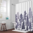 thumbnail image 5 of Pine Tree Fabric Shower Curtain Forest Tree Washable Shower Curtains for Bathroom, Waterproof Bath Curtain with Hooks Home Decor 72x84in, 5 of 8