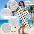 thumbnail image 6 of SEANATIVE Women's Long Kaftan Maxi Caftan Dress Beachwear Bathing Suit Cover Up V-neck Batwing Sleeve Side Slits Kaftan Maxi Dresses for Beach Travel Casual, Paw Pattern Cream White, 6 of 7