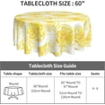 thumbnail image 4 of Decorative Lemon Print Polyester Round Tablecloth Waterproof Fabric Table Cloth, Table Cover for Dining Room and Party 60x60-Inch, 4 of 6